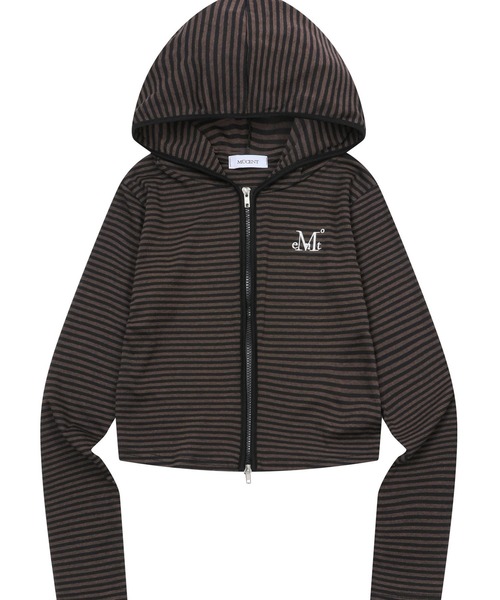 MUCENT(ムセント)の「【UNISEX】MUCENT/2WAYボーダージップ(パーカー・レディース・ブラック/チャコール・FREE)」の14枚目の写真