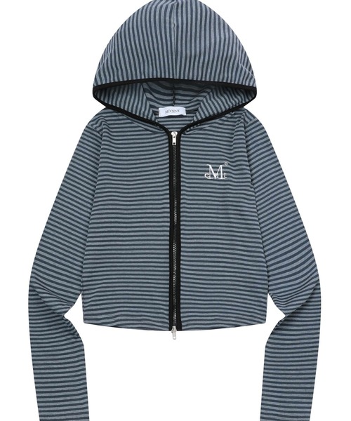 MUCENT(ムセント)の「【UNISEX】MUCENT/2WAYボーダージップ(パーカー・レディース・ブラック/チャコール・FREE)」の18枚目の写真