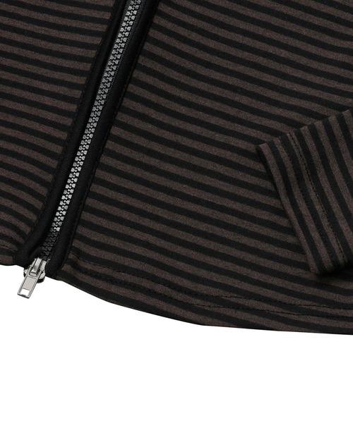 MUCENT(ムセント)の「【UNISEX】MUCENT/2WAYボーダージップ(パーカー・レディース・ブラック/チャコール・FREE)」の16枚目の写真