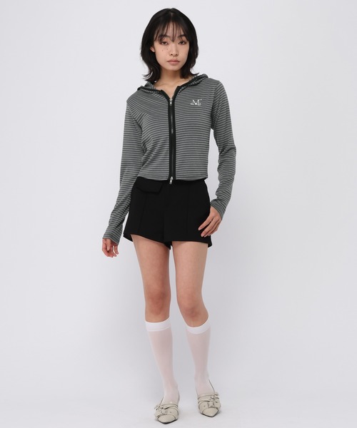 MUCENT(ムセント)の「【UNISEX】MUCENT/2WAYボーダージップ(パーカー・レディース・ブラック/チャコール・FREE)」の19枚目の写真
