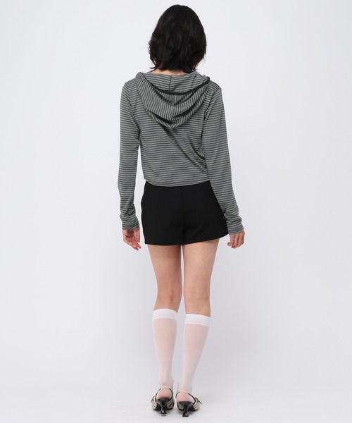 MUCENT(ムセント)の「【UNISEX】MUCENT/2WAYボーダージップ(パーカー・レディース・ブラック/チャコール・FREE)」の21枚目の写真