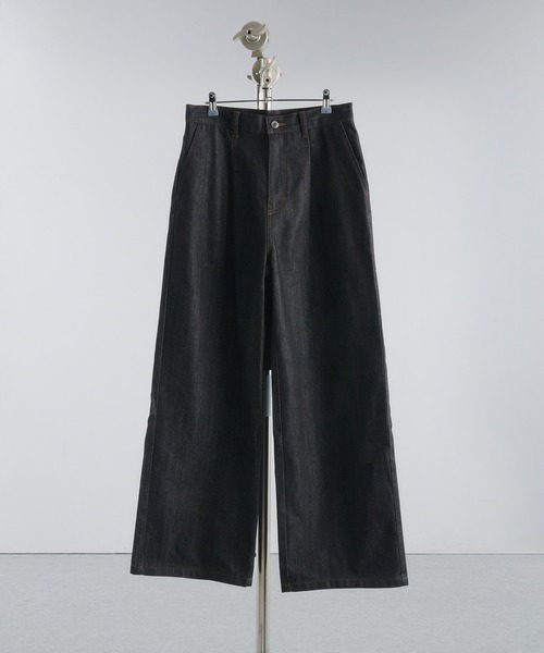 Adoon plain（アドーンプレーン）の「RIGID DENIM 1-TUCK WIDE PANTS / リジットデニム1タックワイドパンツ 【セットアップ可】（デニムパンツ・メンズ・インディゴブルー/ブラック・LARGE/MEDIUM/SMALL）」の11枚目の写真