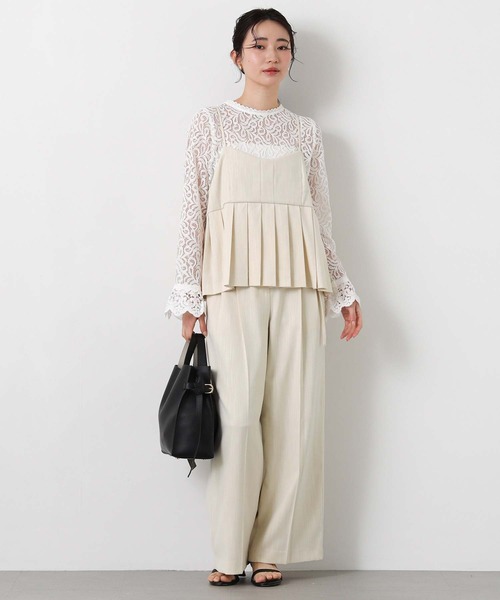 Gready Brilliant(グレディブリリアン)の「LUスラブハイウエストワイドパンツ(その他パンツ・レディース・ライトベージュ/グレー・36/38)」の14枚目の写真