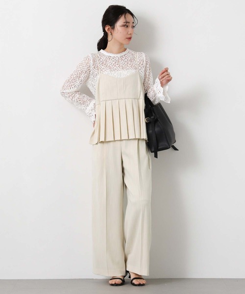 Gready Brilliant(グレディブリリアン)の「LUスラブハイウエストワイドパンツ(その他パンツ・レディース・ライトベージュ/グレー・36/38)」の11枚目の写真
