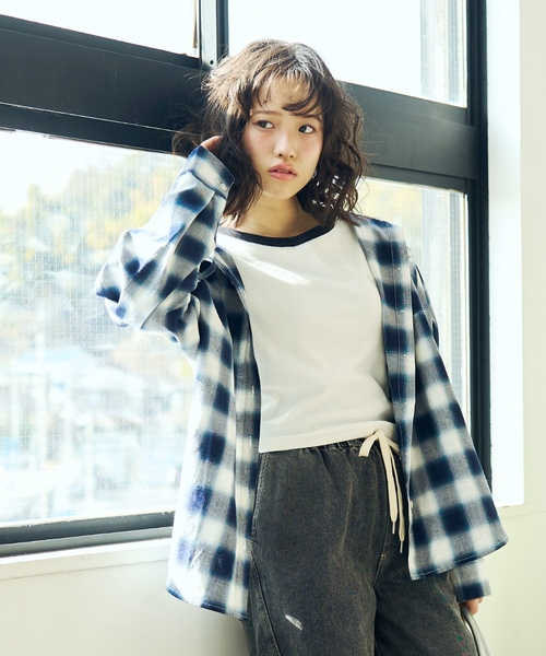 LOVETOXIC(ラブトキシック)の「【LTXC】チェックシャツパーカー(シャツ/ブラウス・キッズ・サックスブルー/ブラック・L:160cm/S:140cm/130cm/M:150cm)」の13枚目の写真