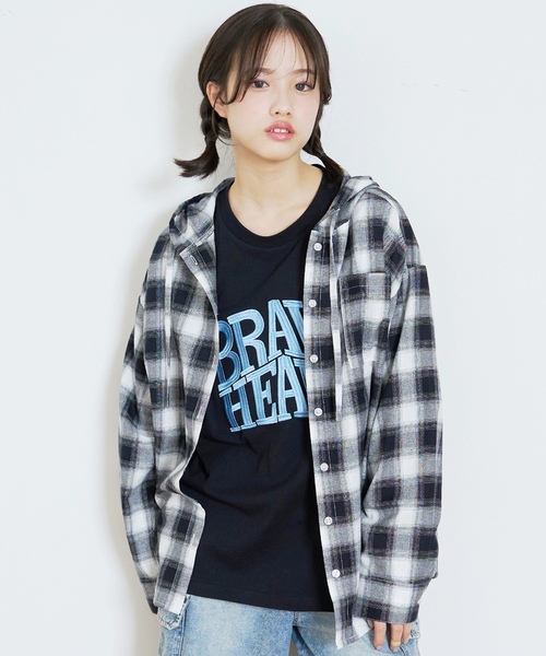 LOVETOXIC(ラブトキシック)の「【LTXC】チェックシャツパーカー(シャツ/ブラウス・キッズ・サックスブルー/ブラック・L:160cm/S:140cm/130cm/M:150cm)」の12枚目の写真