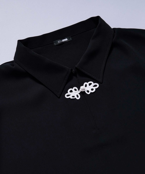 Ellno Loset（エルノロゼット）の「ソデレイヤードスキッパーチャイナシャツ（シャツ/ブラウス・メンズ・ブルーグレー/ブラック・MEDIUM/SMALL/LARGE）」の3枚目の写真