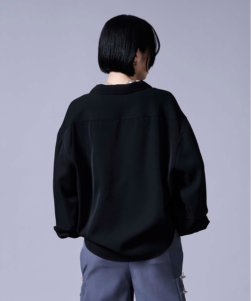 Ellno Loset（エルノロゼット）の「ソデレイヤードスキッパーチャイナシャツ（シャツ/ブラウス・メンズ・ブルーグレー/ブラック・MEDIUM/SMALL/LARGE）」の15枚目の写真