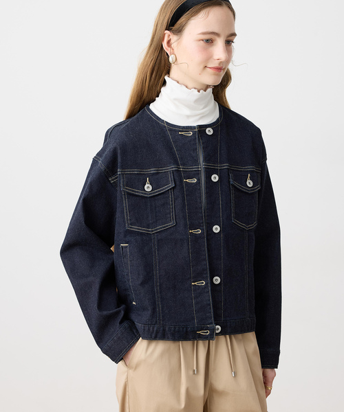 LE SOUK HOLIDAY(ルスークホリデー)の「ノーカラーストレッチデニムジャケット(その他アウター・レディース・ブルー/ネイビー・M/L)」の8枚目の写真
