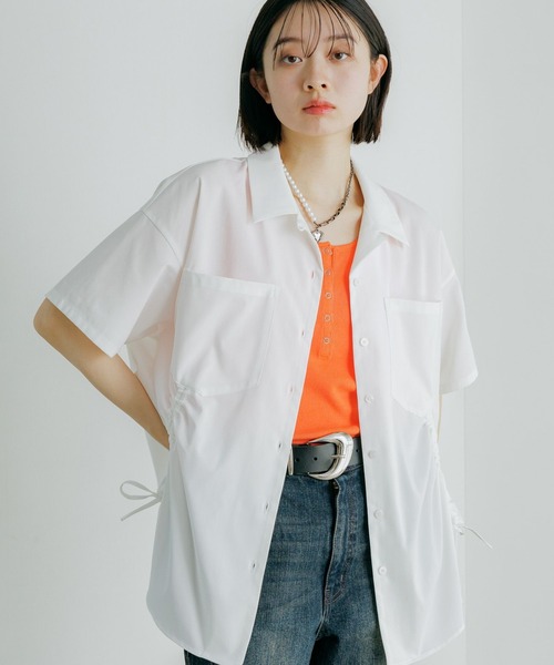 PAGEBOY(ページボーイ)の「クールイージードロストシャツ(シャツ/ブラウス・レディース・ブラック/オフホワイト/ダークグリーン・FREE)」の1枚目の写真