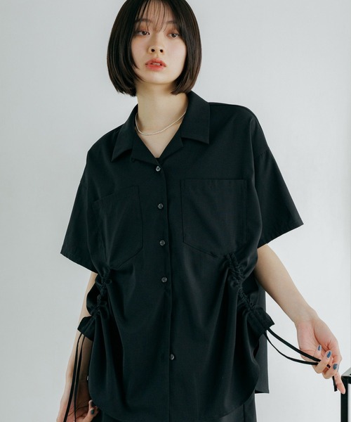 PAGEBOY(ページボーイ)の「クールイージードロストシャツ(シャツ/ブラウス・レディース・ブラック/オフホワイト/ダークグリーン・FREE)」の2枚目の写真