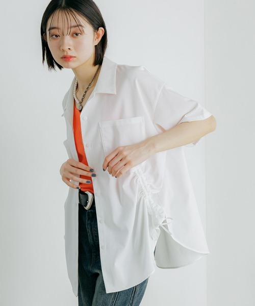 PAGEBOY(ページボーイ)の「クールイージードロストシャツ(シャツ/ブラウス・レディース・ブラック/オフホワイト/ダークグリーン・FREE)」の7枚目の写真