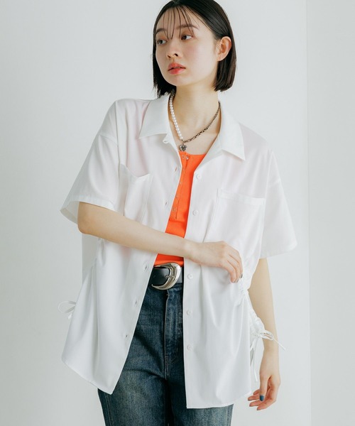 PAGEBOY(ページボーイ)の「クールイージードロストシャツ(シャツ/ブラウス・レディース・ブラック/オフホワイト/ダークグリーン・FREE)」の8枚目の写真