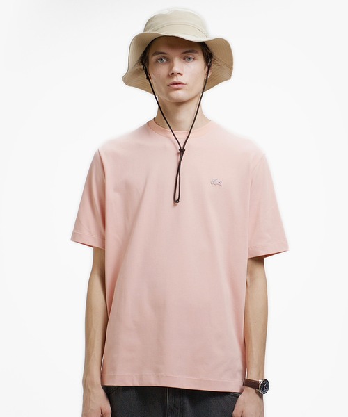 LACOSTE（ラコステ）の「二層構造 消臭 速乾 UVカット ワンポイント アウトラインロゴクルーネック半袖Tシャツ（Tシャツ/カットソー・メンズ・ホワイト/ブラック/グレイッシュブルー/オフホワイト/ピンク・3/6/5/4/2）」の5枚目の写真