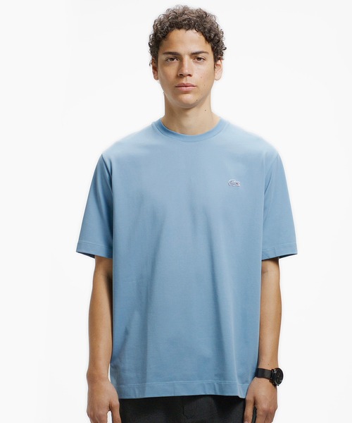 LACOSTE（ラコステ）の「二層構造 消臭 速乾 UVカット ワンポイント アウトラインロゴクルーネック半袖Tシャツ（Tシャツ/カットソー・メンズ・ホワイト/ブラック/グレイッシュブルー/オフホワイト/ピンク・3/6/5/4/2）」の4枚目の写真