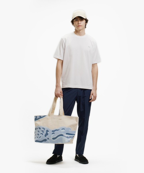 LACOSTE（ラコステ）の「二層構造 消臭 速乾 UVカット ワンポイント アウトラインロゴクルーネック半袖Tシャツ（Tシャツ/カットソー・メンズ・ホワイト/ブラック/グレイッシュブルー/オフホワイト/ピンク・3/6/5/4/2）」の11枚目の写真