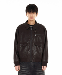 IDWS（アイドンワナセル）の「Misty Leather Blouson Brown（ライダースジャケット）」