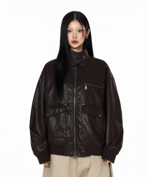 IDWS(アイドンワナセル)の「Misty Leather Blouson Brown(ライダースジャケット・レディース・その他・1/2)」の20枚目の写真