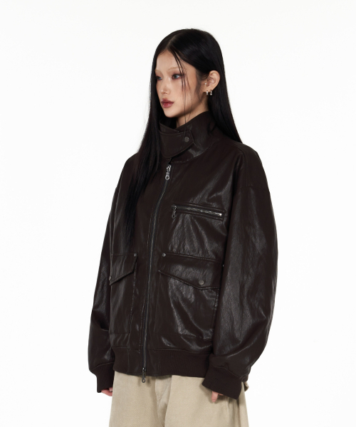 IDWS(アイドンワナセル)の「Misty Leather Blouson Brown(ライダースジャケット・レディース・その他・1/2)」の16枚目の写真