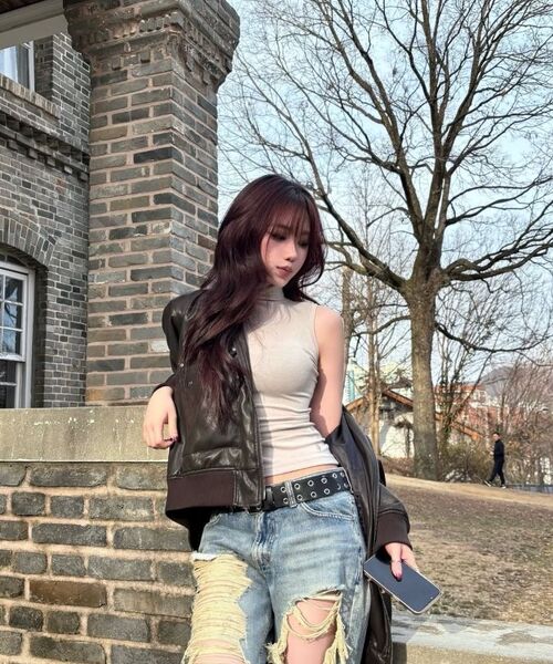 IDWS(アイドンワナセル)の「Misty Leather Blouson Brown(ライダースジャケット・レディース・その他・1/2)」の6枚目の写真