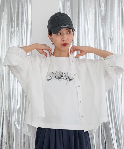 HEREIAM(ヘレイアム)の「【HEREIAM】BREEZEメッシュシャツ(シャツ/ブラウス・レディース・ブラック/ターコイズブルー/ホワイト/ダークベージュ・FREE)」の9枚目の写真