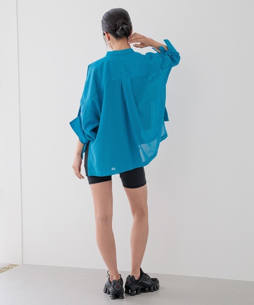 HEREIAM(ヘレイアム)の「【HEREIAM】BREEZEメッシュシャツ(シャツ/ブラウス・レディース・ブラック/ターコイズブルー/ホワイト/ダークベージュ・FREE)」の17枚目の写真