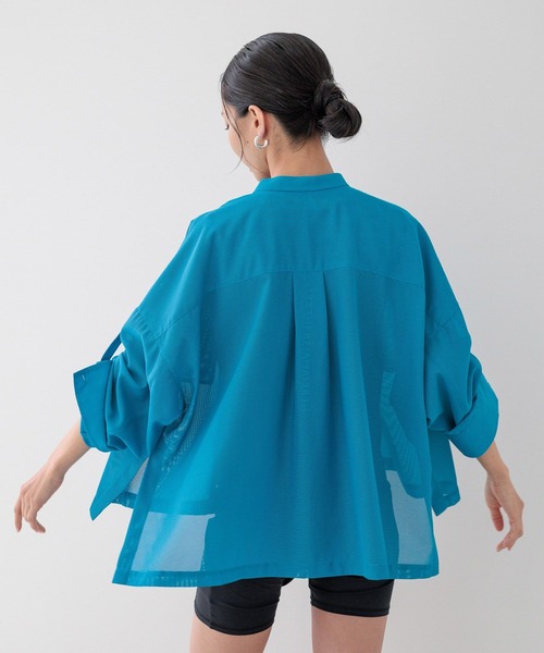 HEREIAM(ヘレイアム)の「【HEREIAM】BREEZEメッシュシャツ(シャツ/ブラウス・レディース・ブラック/ターコイズブルー/ホワイト/ダークベージュ・FREE)」の20枚目の写真
