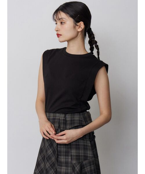 MURUA(ムルーア)の「【接触冷感】フレンチスリーブトップス 夏服(Tシャツ/カットソー・レディース・レッド/ホワイト/モカ/ブラック・FREE)」の15枚目の写真