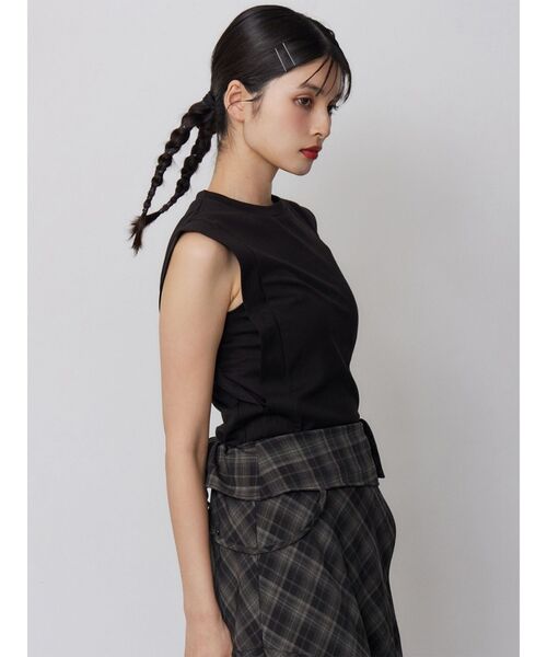 MURUA(ムルーア)の「【接触冷感】フレンチスリーブトップス 夏服(Tシャツ/カットソー・レディース・レッド/ホワイト/モカ/ブラック・FREE)」の14枚目の写真