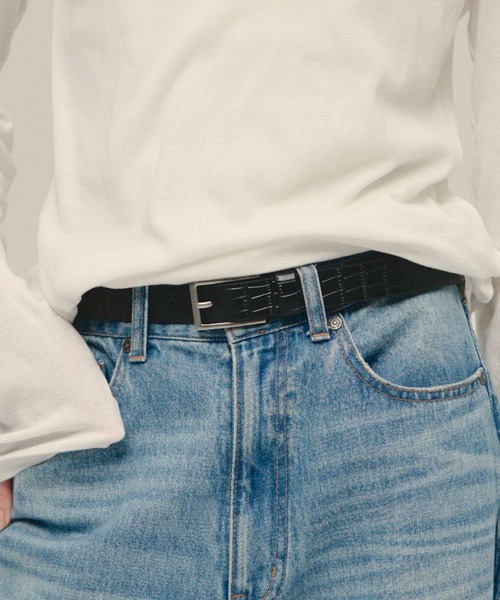 eL（エル）の「【eL】Tileted Square Buckle Belt/645573（ベルト・レディース・ブラック系その他/ブラック・FREE）」の2枚目の写真