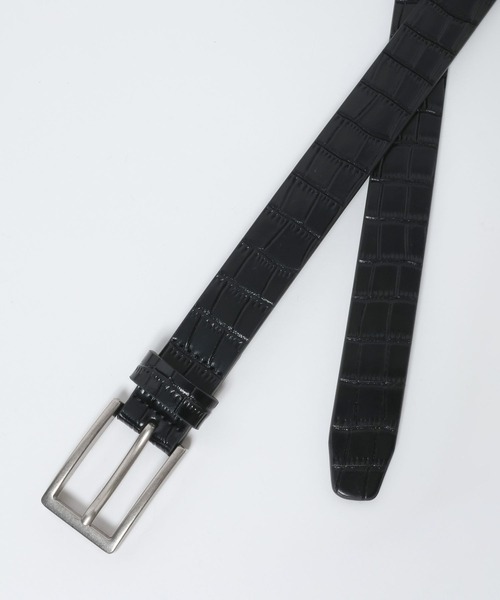 eL（エル）の「【eL】Tileted Square Buckle Belt/645573（ベルト・レディース・ブラック系その他/ブラック・FREE）」の4枚目の写真