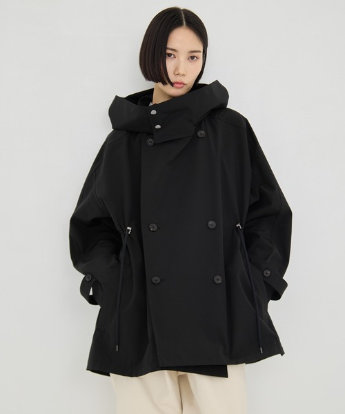 VACHEMENT（ヴァシュモン）の「【VACHEMENT/ヴァシュモン】グログランスタンドカラーブルゾン/春アウター（ブルゾン・レディース・ブラック/ライトベージュ・FREE）」の4枚目の写真