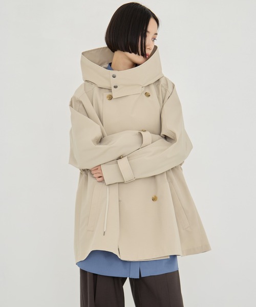 VACHEMENT（ヴァシュモン）の「【VACHEMENT/ヴァシュモン】グログランスタンドカラーブルゾン/春アウター（ブルゾン・レディース・ブラック/ライトベージュ・FREE）」の12枚目の写真