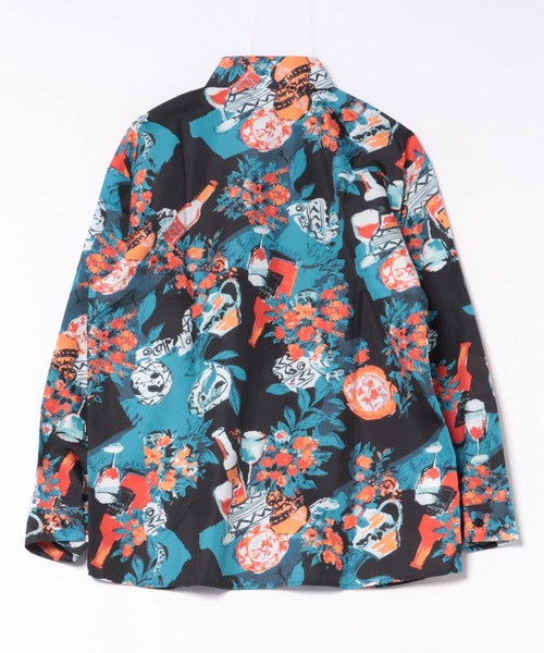 Belle Cie(ベルシー)の「レトロ総柄サテンオーバーシャツ(シャツ/ブラウス・レディース・ブラック・L/M/XXXL/XL)」の5枚目の写真