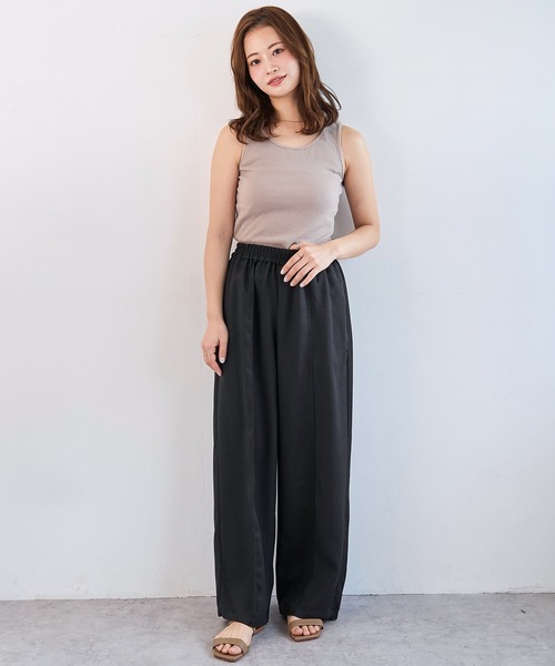 mil（ミル）の「リネンライク キャミセットアップ【586155】（サロペット/オーバーオール・レディース・ブラック/モカ/グレー・S/XS/FREE）」の10枚目の写真