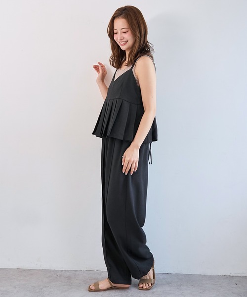 mil（ミル）の「リネンライク キャミセットアップ【586155】（サロペット/オーバーオール・レディース・ブラック/モカ/グレー・S/XS/FREE）」の7枚目の写真