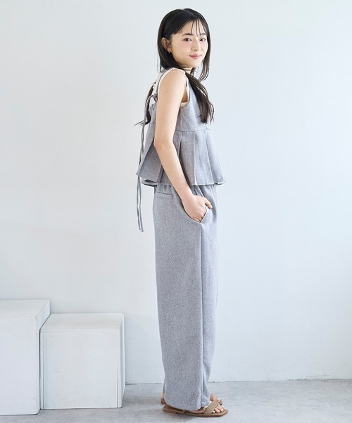 mil（ミル）の「リネンライク キャミセットアップ【586155】（サロペット/オーバーオール・レディース・ブラック/モカ/グレー・S/XS/FREE）」の16枚目の写真
