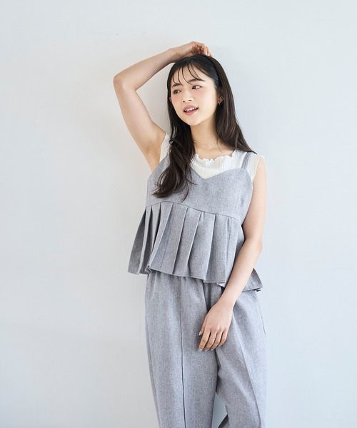 mil（ミル）の「リネンライク キャミセットアップ【586155】（サロペット/オーバーオール・レディース・ブラック/モカ/グレー・S/XS/FREE）」の17枚目の写真