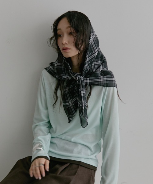 Aunt Marie's（アントマリーズ）の「チェックスカーフ（ストール/ショール・レディース・ブラック/ピンク/ホワイト・FREE）」の15枚目の写真