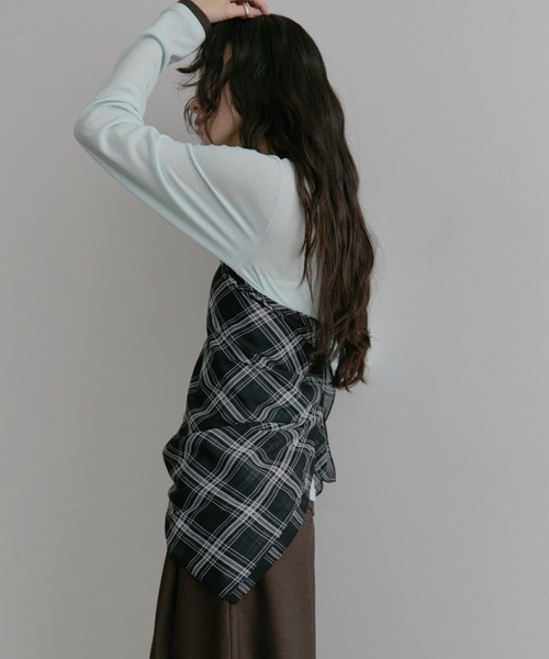 Aunt Marie's（アントマリーズ）の「チェックスカーフ（ストール/ショール・レディース・ブラック/ピンク/ホワイト・FREE）」の18枚目の写真