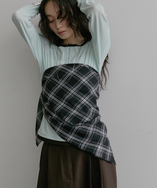 Aunt Marie's（アントマリーズ）の「チェックスカーフ（ストール/ショール・レディース・ブラック/ピンク/ホワイト・FREE）」の19枚目の写真