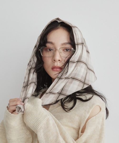 Aunt Marie's（アントマリーズ）の「チェックスカーフ（ストール/ショール・レディース・ブラック/ピンク/ホワイト・FREE）」の13枚目の写真