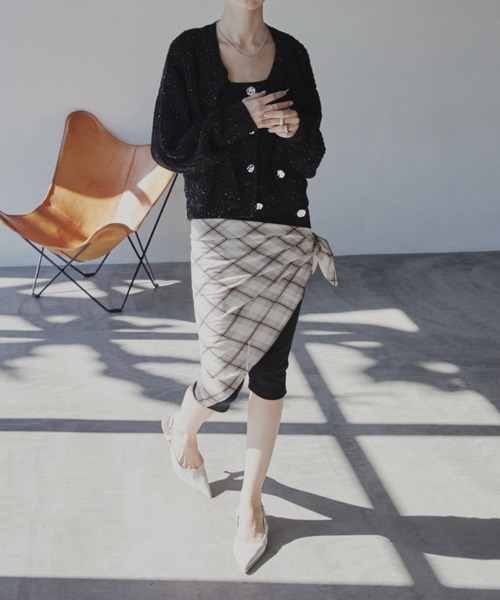 Aunt Marie's（アントマリーズ）の「チェックスカーフ（ストール/ショール・レディース・ブラック/ピンク/ホワイト・FREE）」の5枚目の写真