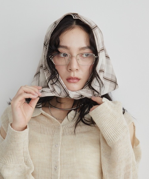 Aunt Marie's（アントマリーズ）の「チェックスカーフ（ストール/ショール・レディース・ブラック/ピンク/ホワイト・FREE）」の14枚目の写真