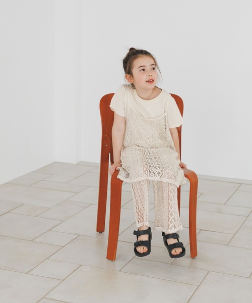 BAYFLOW（ベイフロー）の「[Tシャツ＋ワンピSET(3way)]レースセットワンピース(KIDS)（ワンピース・キッズ・ブラウン/オフホワイト・110cm/130cm/150cm）」の6枚目の写真