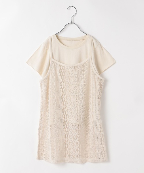 BAYFLOW（ベイフロー）の「[Tシャツ＋ワンピSET(3way)]レースセットワンピース(KIDS)（ワンピース・キッズ・ブラウン/オフホワイト・110cm/130cm/150cm）」の11枚目の写真