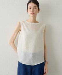 Drawing Numbers（ドローイング ナンバーズ）の「【Drawing Numbers】シャイニーシースルーノースリーブブラウス（シャツ/ブラウス）」