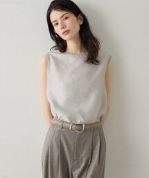 【Drawing Numbers】シャイニーシースルーノースリーブブラウス