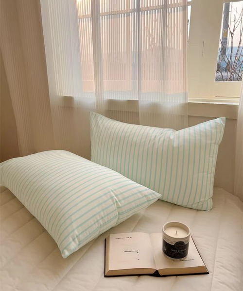 IRADOWL(アイラドール)の「【アイラドール room】パステルストライプ柄枕カバー(寝具・レディース・イエロー/パープル/ライトブルー/ライトグリーン・FREE)」の8枚目の写真
