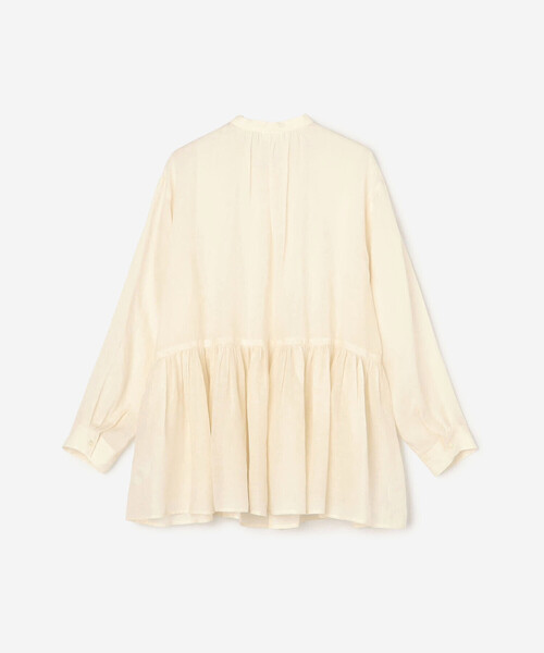 LE GLAZIK（ルグラジック）の「LE GLAZIK | ラミー ギャザーフレアシャツ WOMEN（シャツ/ブラウス・レディース・ブラック/アイボリー・36）」の6枚目の写真